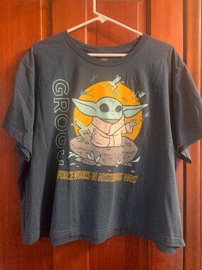 Star Wars Grogu The Force Works in Mysterious Ways Women Size 2XL Green T Shirt